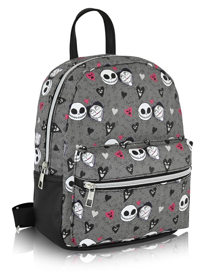 Fast Forward Nightmare Before Christmas Unisex Backpack | Cute PU Leather 10" Jack Skellington Mini Backpack Purse - Image 2