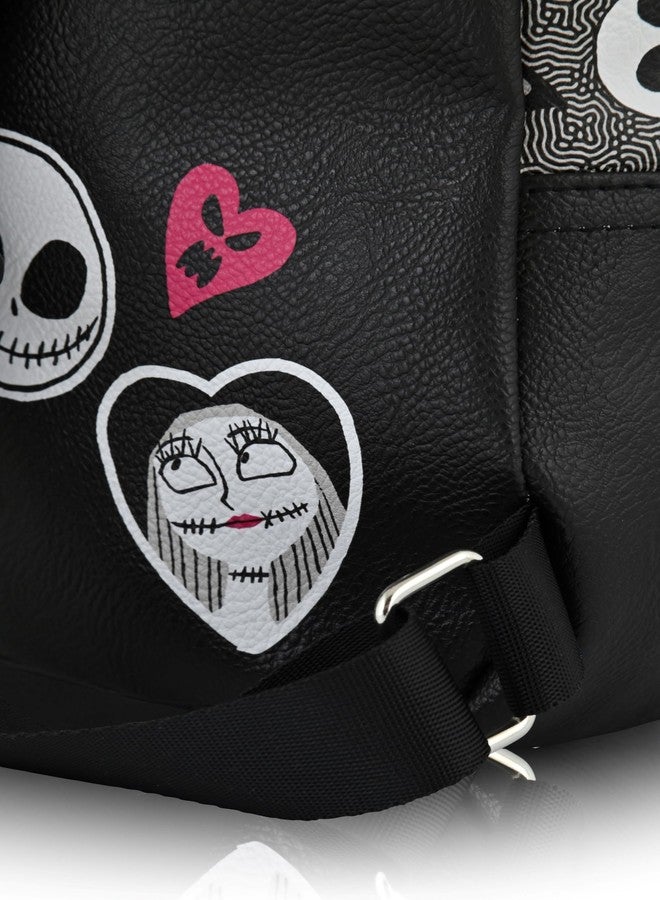 Fast Forward Nightmare Before Christmas Unisex Backpack | Cute PU Leather 10" Jack Skellington Mini Backpack Purse - Image 5