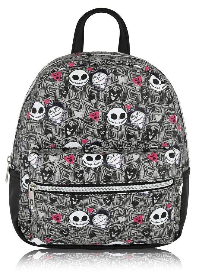 Fast Forward Nightmare Before Christmas Unisex Backpack | Cute PU Leather 10" Jack Skellington Mini Backpack Purse - Image 1