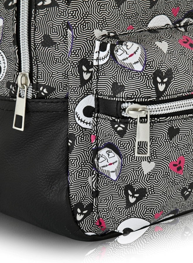 Fast Forward Nightmare Before Christmas Unisex Backpack | Cute PU Leather 10" Jack Skellington Mini Backpack Purse - Image 4