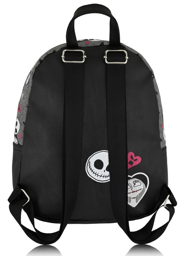 Fast Forward Nightmare Before Christmas Unisex Backpack | Cute PU Leather 10" Jack Skellington Mini Backpack Purse - Image 3