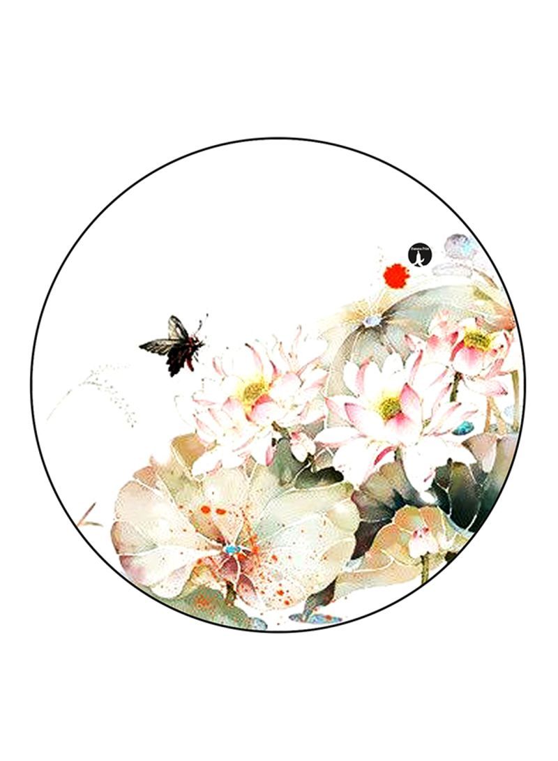 RKN Flowers Printed Mouse Pad Round  Multicolour