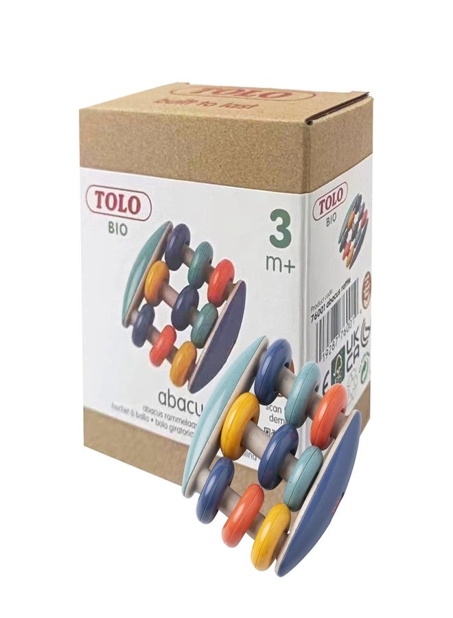 Tolo Wooden Baby Rattle Toy for Infants 3+ Months | Colorful Abacus Rattle for Babies | Sensory Teething Toy | Montessori Baby Toy for Grasping, Hand-Eye Coordination & Early Learning Development - Image 1