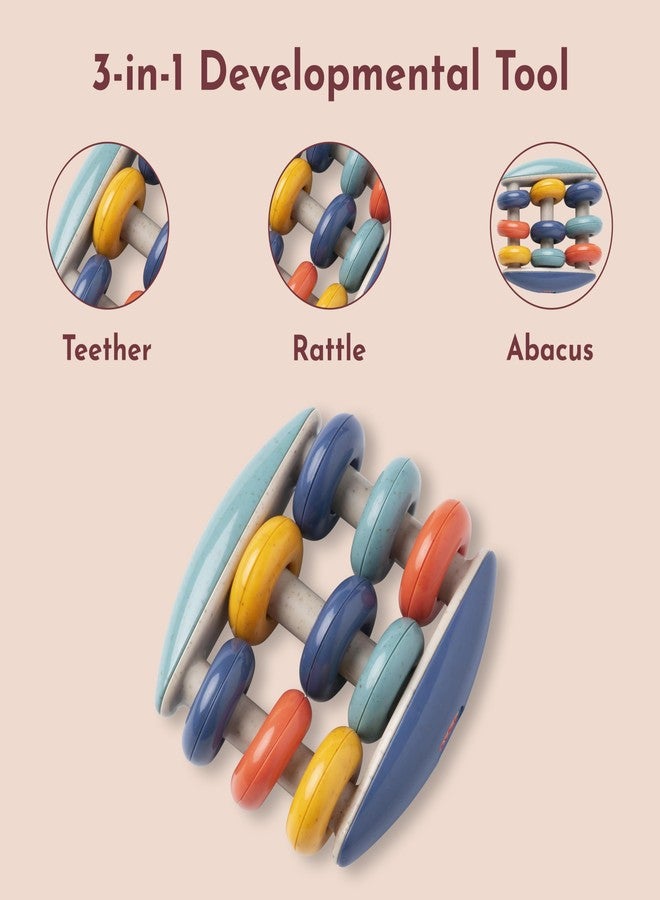 Tolo Wooden Baby Rattle Toy for Infants 3+ Months | Colorful Abacus Rattle for Babies | Sensory Teething Toy | Montessori Baby Toy for Grasping, Hand-Eye Coordination & Early Learning Development - Image 5