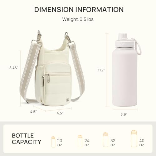 Telena Water Bottle Holder with Strap RFID Crossbody Bags for Women for Walking, Hiking, Cycling Beige Yellow - Image 5
