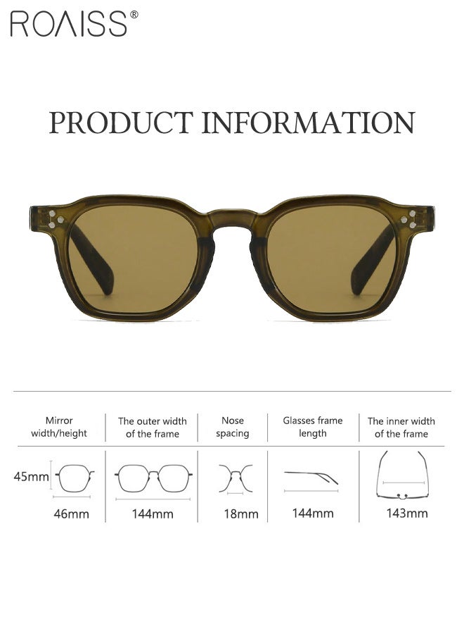 roaiss Square Sunglasses for Men Women, UV400 Protection Sun Glasses, Fashion Anti-Glare Sun Shades for Shopping Party Travel with Glasses Case, 54mm - Image 3