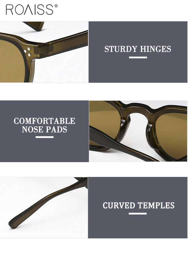 roaiss Square Sunglasses for Men Women, UV400 Protection Sun Glasses, Fashion Anti-Glare Sun Shades for Shopping Party Travel with Glasses Case, 54mm - Image 4