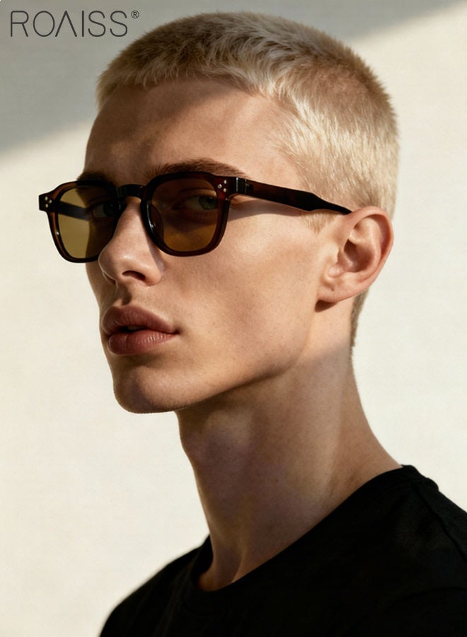 roaiss Square Sunglasses for Men Women, UV400 Protection Sun Glasses, Fashion Anti-Glare Sun Shades for Shopping Party Travel with Glasses Case, 54mm - Image 2