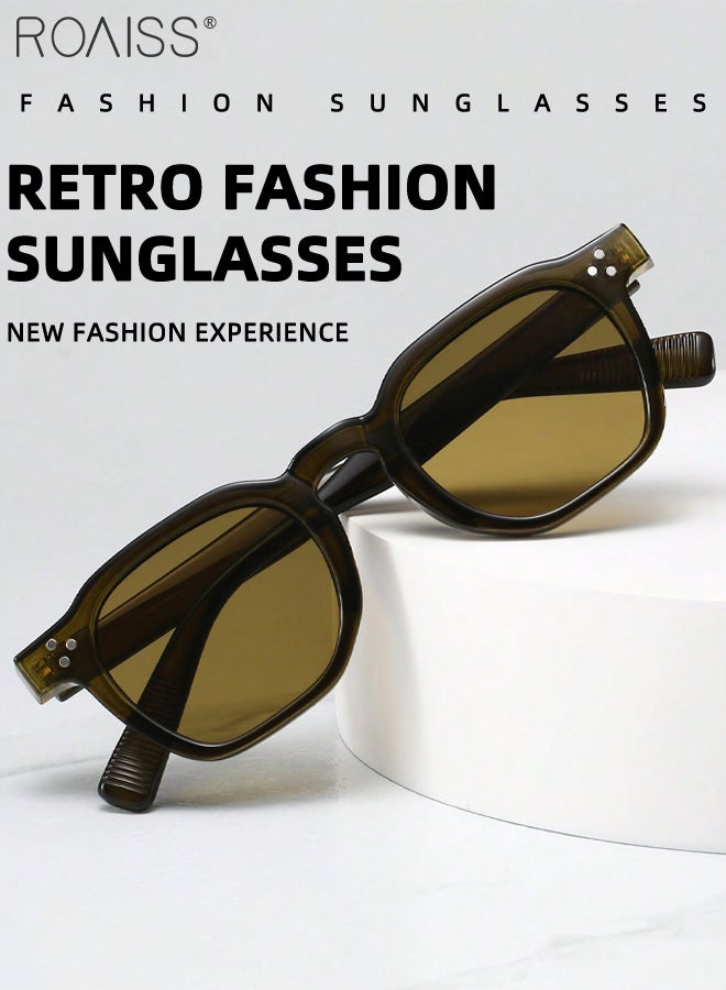 roaiss Square Sunglasses for Men Women, UV400 Protection Sun Glasses, Fashion Anti-Glare Sun Shades for Shopping Party Travel with Glasses Case, 54mm - Image 5