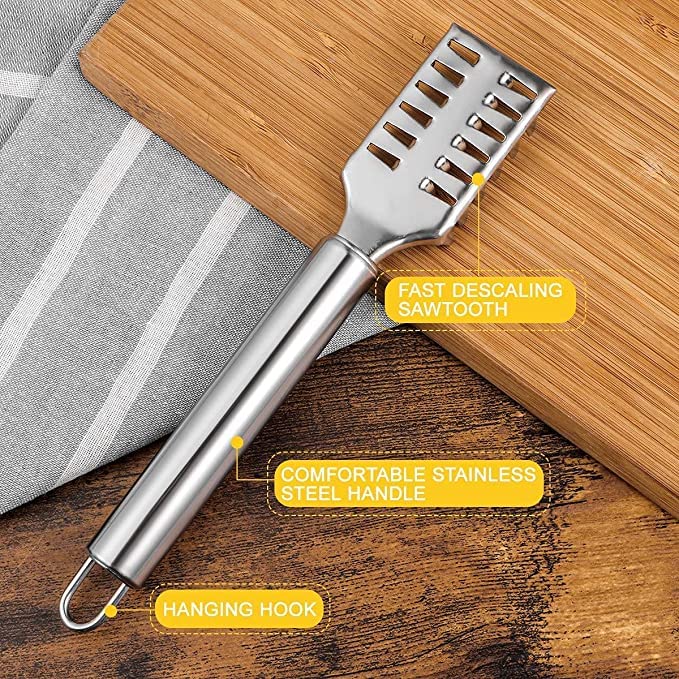 SPHP Fish Scaler/Fish Scale Remover/Fish Scale Scraper/Fish Cleaning Tool Pack of 1 Pieces, Metallic (1) - Image 5