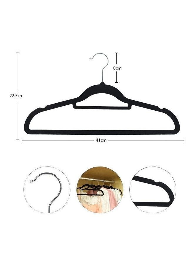 HOMESTAR 10-Piece Non-Slip Velvet 360 Degree Swivel Hangers Set Black Organize Wardrobe Hangers  - Image 3