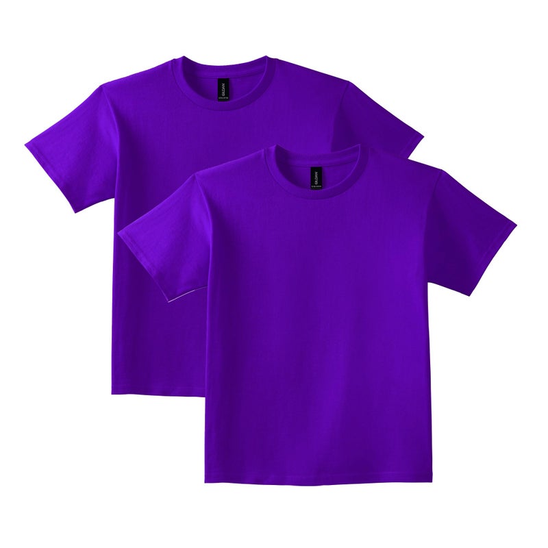 Gildan Unisex Child Ultra Cotton T-shirt, Style G2000b, Multipack, Purple, Small US - Image 1