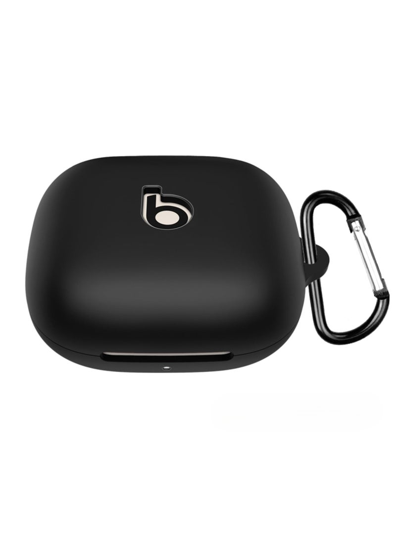 Silicone Case Compatible with Beats Powerbeats Pro 2 with Keychain Soft Resistant Shockproof Protective Case for Powerbeats Pro 2 for Women Men (Black) - Image 1