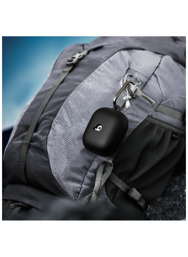 Silicone Case Compatible with Beats Powerbeats Pro 2 with Keychain Soft Resistant Shockproof Protective Case for Powerbeats Pro 2 for Women Men (Black) - Image 5