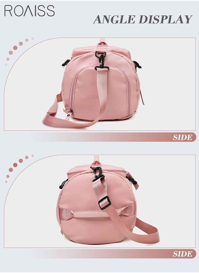 roaiss - Multipurpose Gym Duffel Bag Sports Backpack Portable Waterproof Luggage Handbag Wet and Dry Separation Shoes Compartment Crossbody Bag for Women Yoga Travel Pink - Image 1