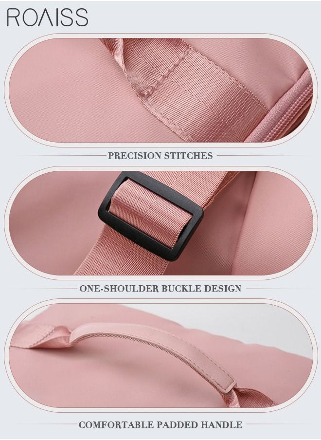 roaiss - Multipurpose Gym Duffel Bag Sports Backpack Portable Waterproof Luggage Handbag Wet and Dry Separation Shoes Compartment Crossbody Bag for Women Yoga Travel Pink - Image 1