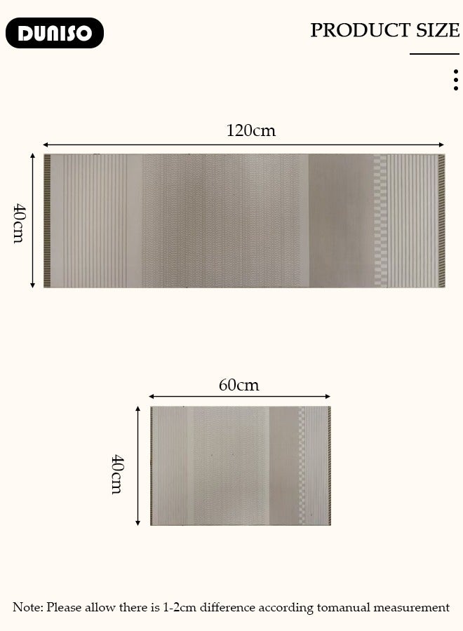 DUNISO مجموعة حصائر حمام من طين الدياتوم، سجادة مطبخ، حصائر استحمام ناعمة للغاية وامتصاصها عالي، حصائر حمام غير قابلة للانزلاق، تجف بسرعة، حصائر أرضية لحمام البانيو والدش 40*60 سم/40*120 سم - Image 4