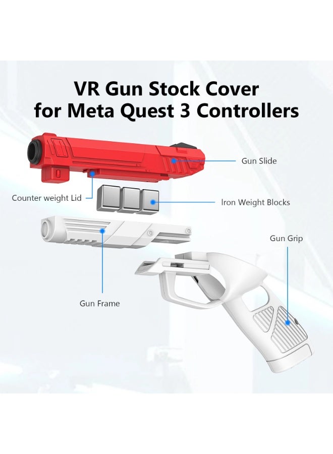 غطاء مقبض مسدس الواقع الافتراضي لأجهزة التحكم Meta Quest 3/3S | مقبض واقعي مزود بثقل موازن لألعاب التصويب من منظور الشخص الأول (FPS) - Image 4