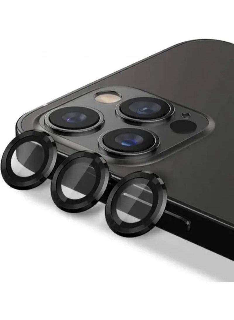 TWEGGON 3pc iPhone 14 Pro Camera Glass Black Protective Camera Lens Glass for iPhone 14 Pro Black  - Image 2