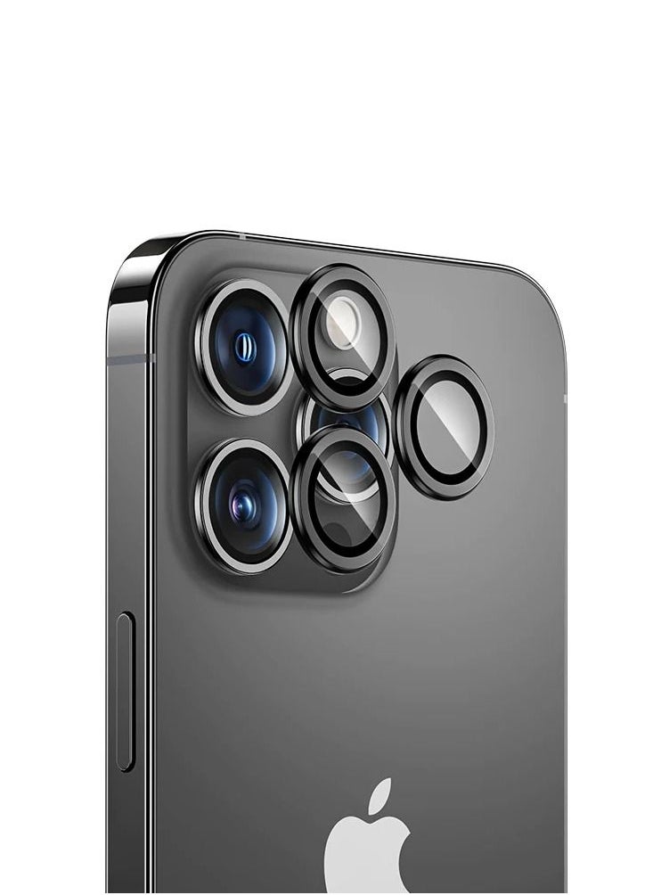 TWEGGON 3pc iPhone 14 Pro Camera Glass Black Protective Camera Lens Glass for iPhone 14 Pro Black  - Image 1