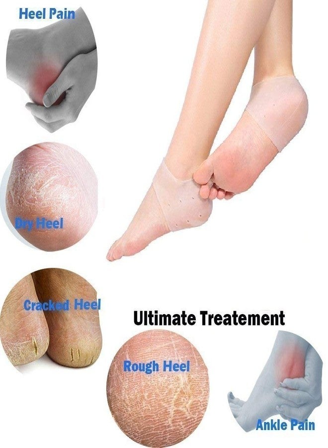 Tuzech Silicone Anti Crack Pain Reliever Heel Protector Reusable Mask for Nourishment Repair your cracked dry skin with Smoother (Skin color) - Image 4