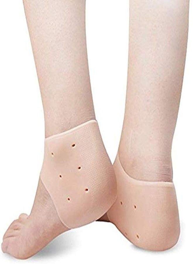 Tuzech Silicone Anti Crack Pain Reliever Heel Protector Reusable Mask for Nourishment Repair your cracked dry skin with Smoother (Skin color) - Image 3