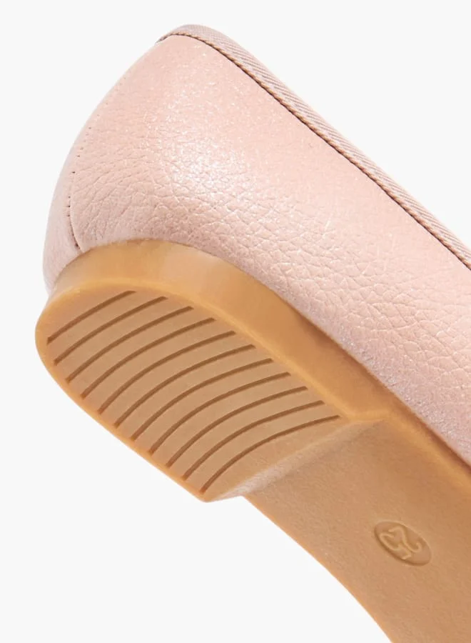 JUNIORS Girls Bow Accent Slip-On Ballerina Shoes With Elastic Strap