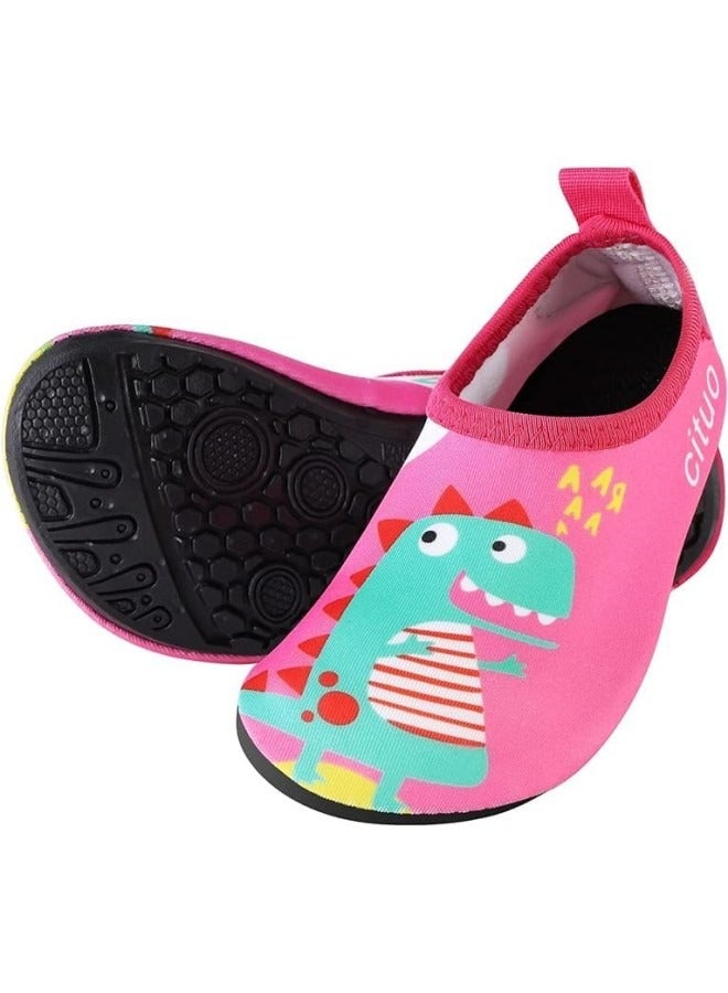 GGEROU Water Shoes,Water Shoes for Kid,Men Women Water Shoes,Lightweight Quick Dry Non-Slip Toddler Kids Aqua Socks,Outdoor Quick Dry Barefoot Aqua Socks for Sport Beach Pink  - Image 1
