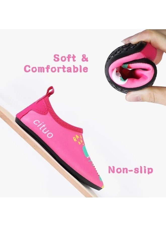 GGEROU Water Shoes,Water Shoes for Kid,Men Women Water Shoes,Lightweight Quick Dry Non-Slip Toddler Kids Aqua Socks,Outdoor Quick Dry Barefoot Aqua Socks for Sport Beach Pink  - Image 2