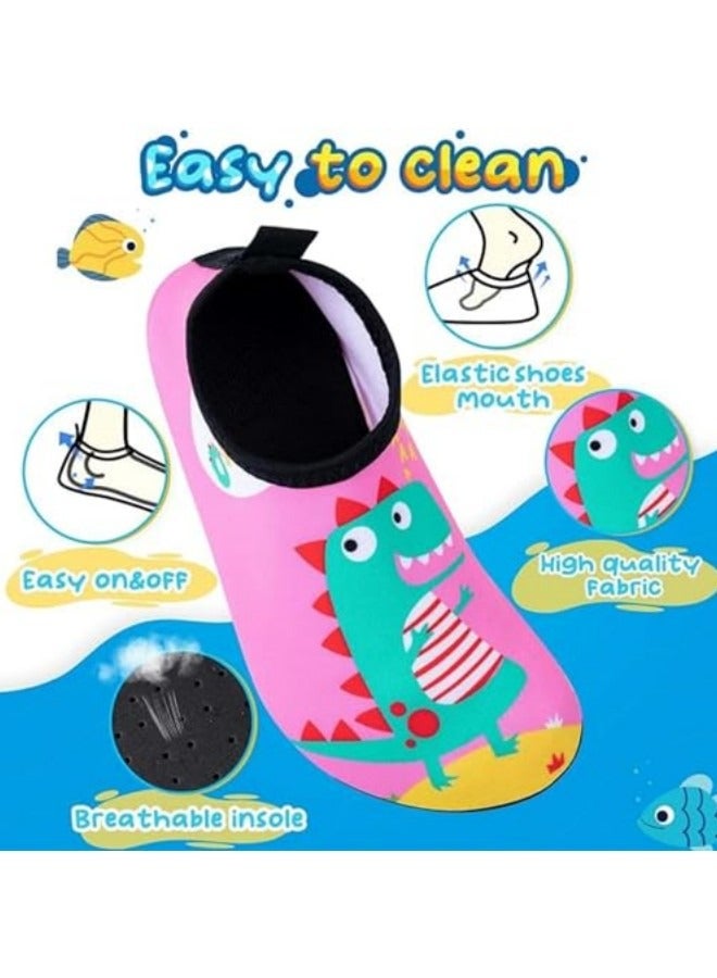 GGEROU Water Shoes,Water Shoes for Kid,Men Women Water Shoes,Lightweight Quick Dry Non-Slip Toddler Kids Aqua Socks,Outdoor Quick Dry Barefoot Aqua Socks for Sport Beach Pink  - Image 3
