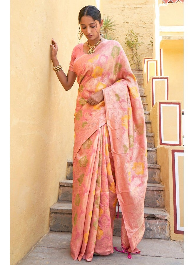 Janasya Janasya Women's Silk Saree (SAR235_Light Pink) - Image 2