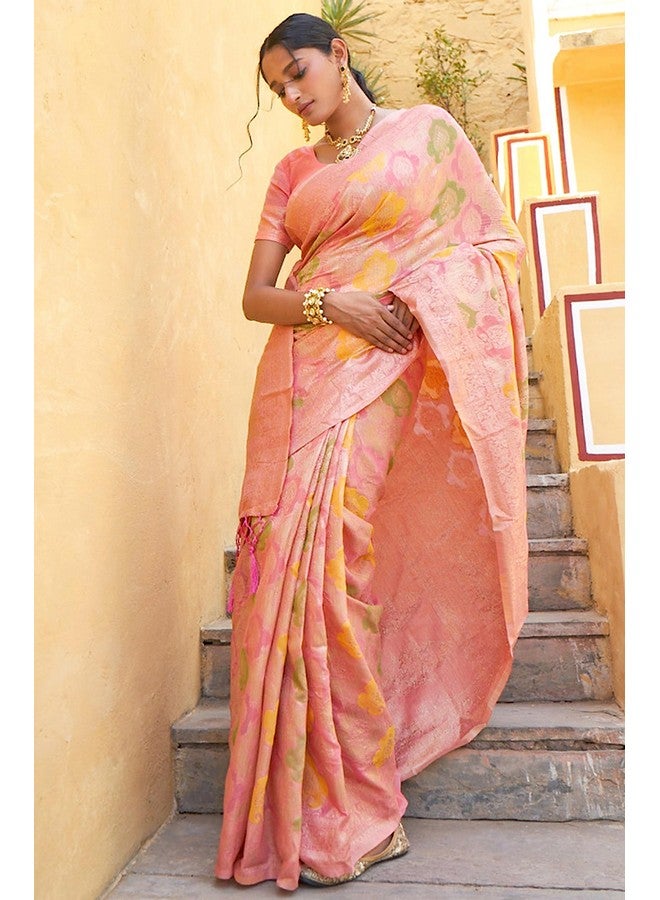 Janasya Janasya Women's Silk Saree (SAR235_Light Pink) - Image 3