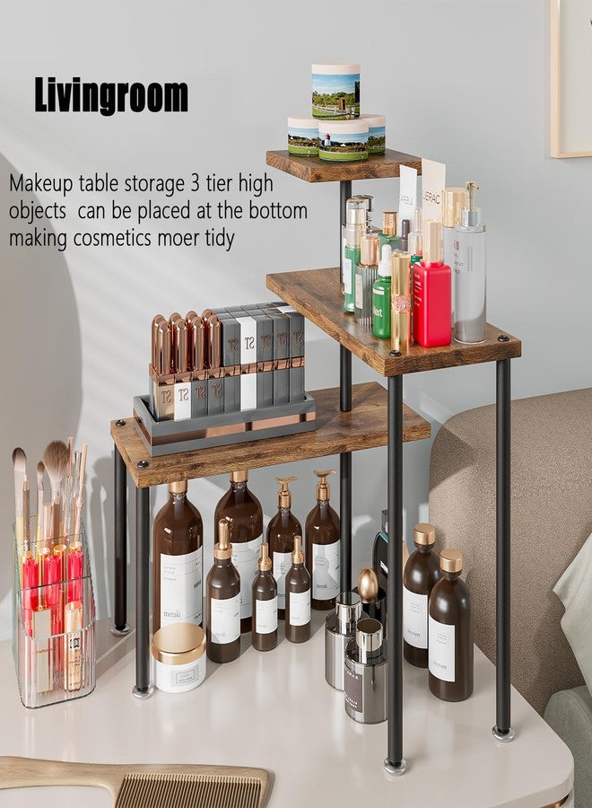 Dazioter Countertop Organizer Organization 3 Tier Kitchen Corner Shelves Adjustable Spice Storage Rack for Bathroom Coffee Area Over Sink (Black) - Image 5