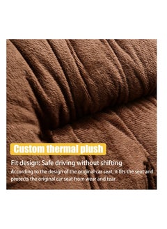 Y&D Cushioned Car Seat Cover, Warm Short Plush Cushion for Front Rear Pad, Soft Fuzzy Protector Winter, Auto Interior Women Men Accessories Vehicles, SUV, Truck(Beige)  - Image 4