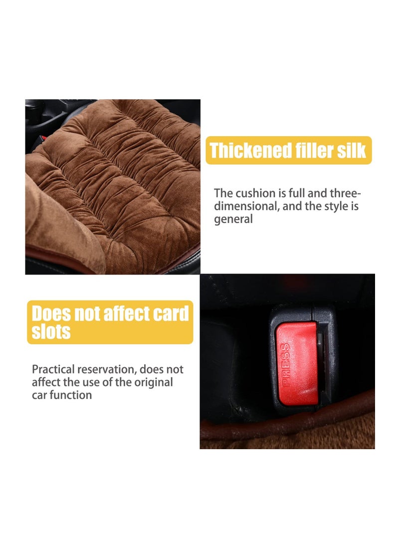 Y&D - Cushioned Car Seat Cover, Warm Short Plush Cushion for Front Rear Pad, Soft Fuzzy Protector Winter, Auto Interior Women Men Accessories Vehicles, SUV, Truck(Beige) - Image 1