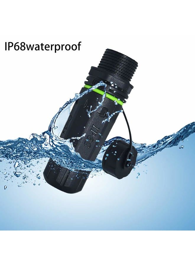 ELifeApply RJ45 Waterproof Connector IP68 Cable Connector, Panel Mount Coupler Female to Female, with Shielding Cable Coupler-CAT5E-YMP20-Green-2 PCS - Image 2