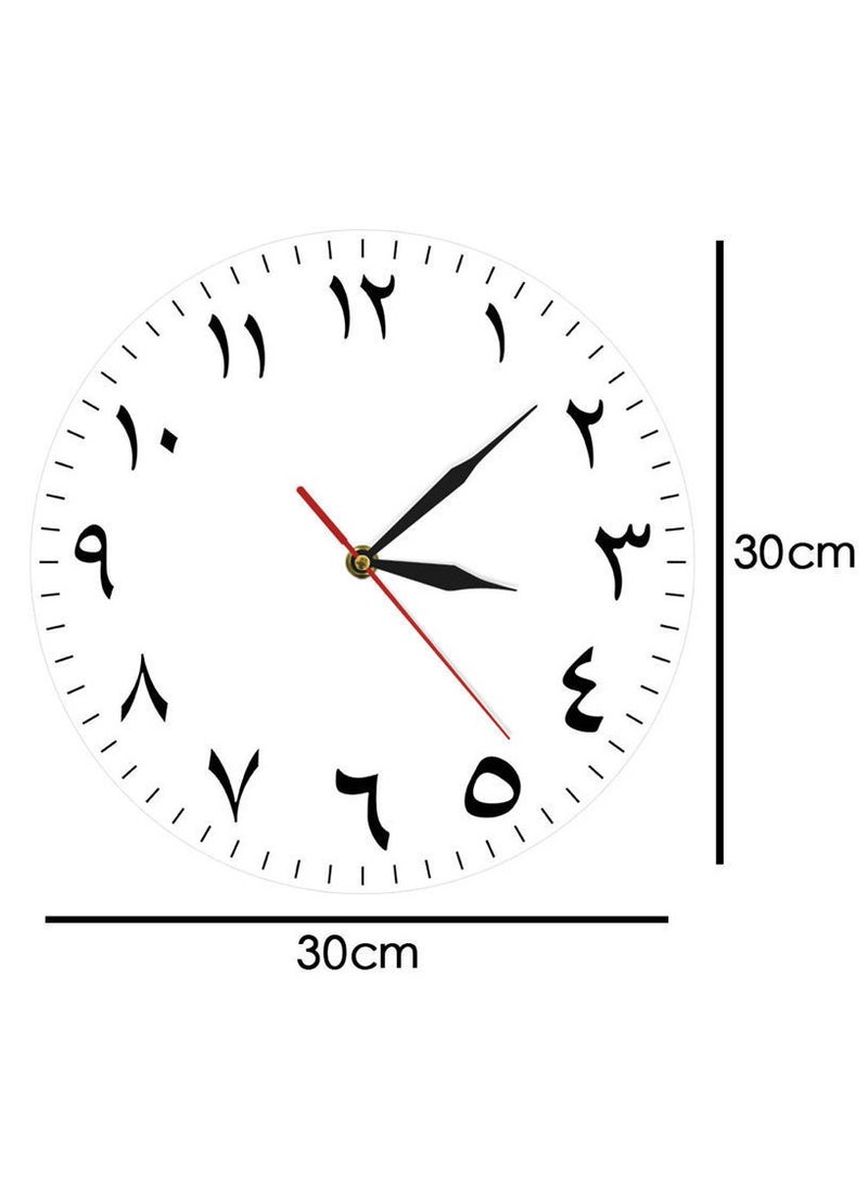 general Dia 30cm Arabic Numerals Silent Non-Ticking Wall Clock Modern Home Decor Arabic Numbers Hanging Wall Watch Housewarming Gifts Friends Gift Wall Art - Image 2