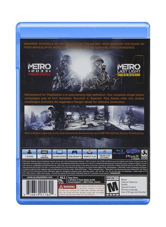 Deep Silver Metro Redux - (Intl Version) - Action & Shooter - playstation_4_ps4 - Image 2