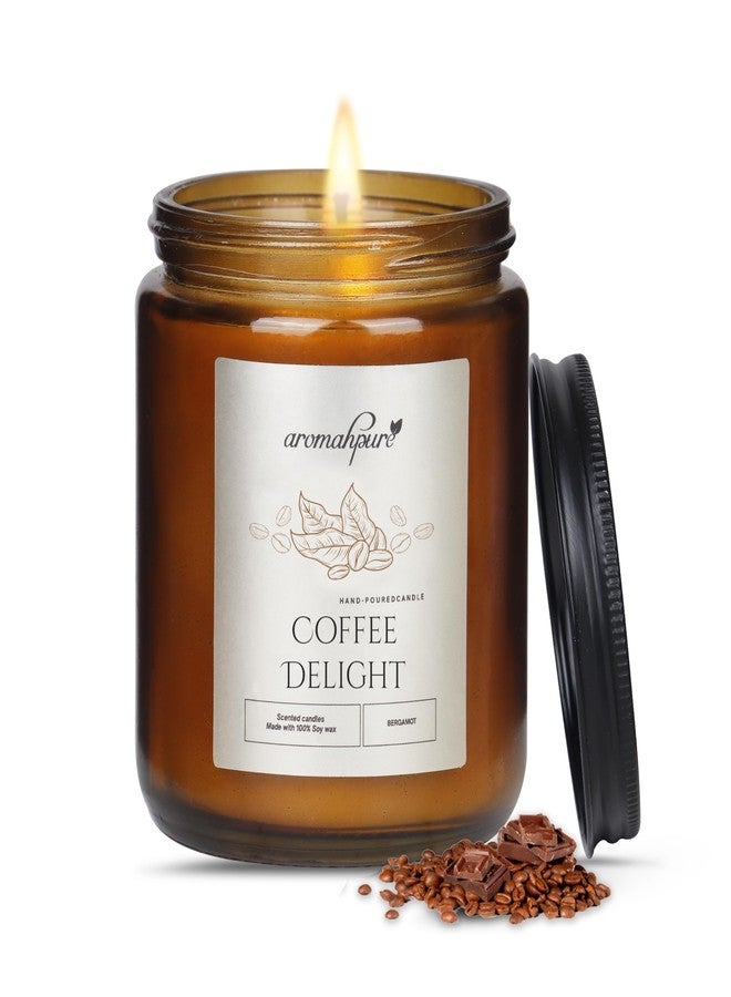 Aromahpure Premium Black Screw Jar Candle | Coffee Scented Candle | 100% Soy Wax, Smokeless Candle | Pack of 1 | Long Lasting Aroma Candles| Scented Candles for Home Decor, IFRA Certified - Image 1