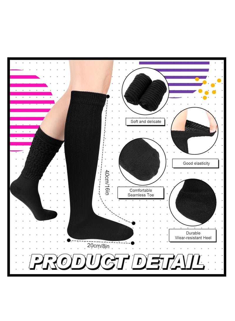 KASTWAVE 80s Neon Costumes Accessories Set, Slouch Socks Sweatband Headband Wristband, for Women Girl Cosplay Party, Black - Image 3