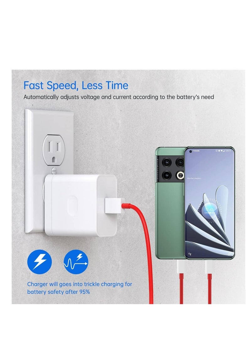 80W Supervooc UK Plug Power Adapter USB C Warp Charging Cable 1M for Oneplus USB Plug Charger Type A Wall Charger Fast Charger for OnePlus Nord 3 2T CE 4 3 2 Lite 14 13R 12 11 10T 10 9 8T 7 and Oppo - Image 2