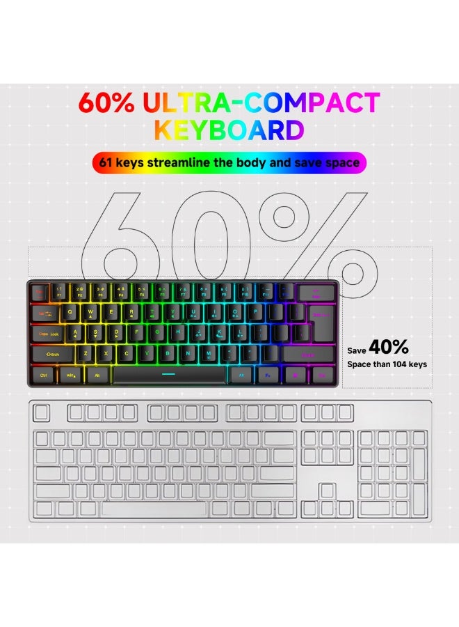 EBMINI New 61 Key RGB Gaming Wired Keyboard - Image 3