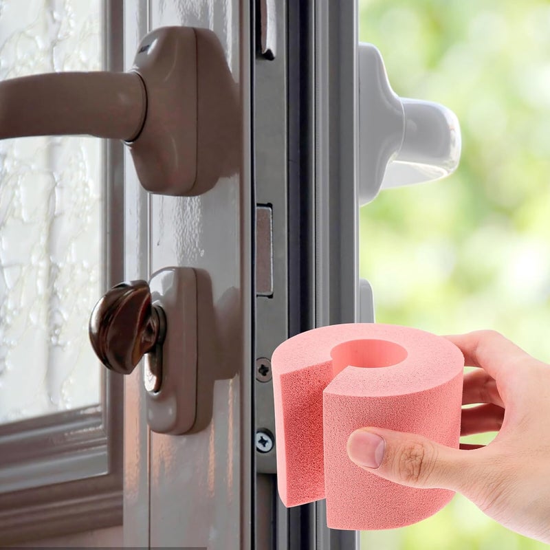 2pcs Pink Foam Door Bumpers Proofing Door Pinch Guard Soft Stops for Cabinet Drawer Safety Protection and Wind Prevention - Image 4