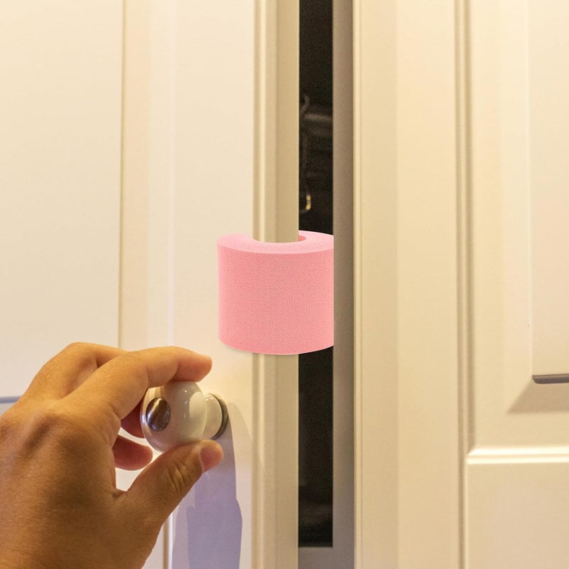 2pcs Pink Foam Door Bumpers Proofing Door Pinch Guard Soft Stops for Cabinet Drawer Safety Protection and Wind Prevention - Image 5