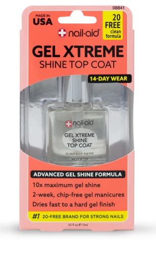 Nail-Aid Gel Xtreme Shine Top Coat, Clear, 0.55 Fluid Ounce - Image 1