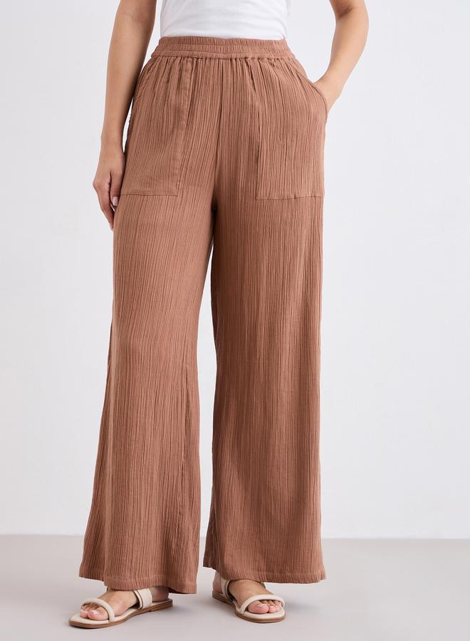 Styli Cotton Gauze Wide Leg Pants - Image 2