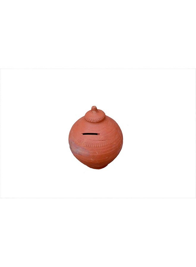 Sajan Creation Art Clay Coin Bank/Mitti Ka Gullak For Kids/Adults -Beautiful Rural Artists Work Gift For Kids, Clay Money Bank, Classic, Brown - Image 3