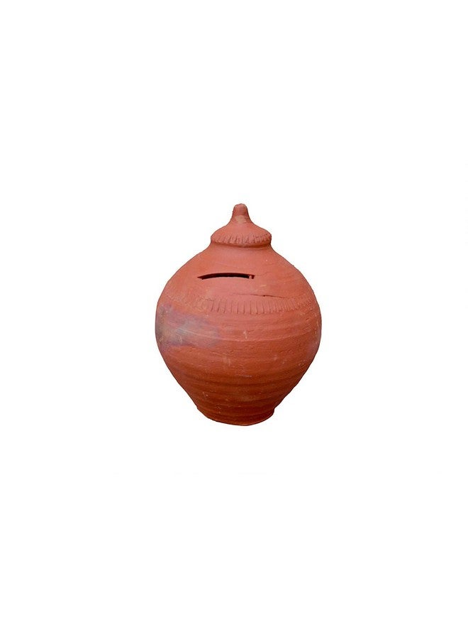 Sajan Creation Art Clay Coin Bank/Mitti Ka Gullak For Kids/Adults -Beautiful Rural Artists Work Gift For Kids, Clay Money Bank, Classic, Brown - Image 1