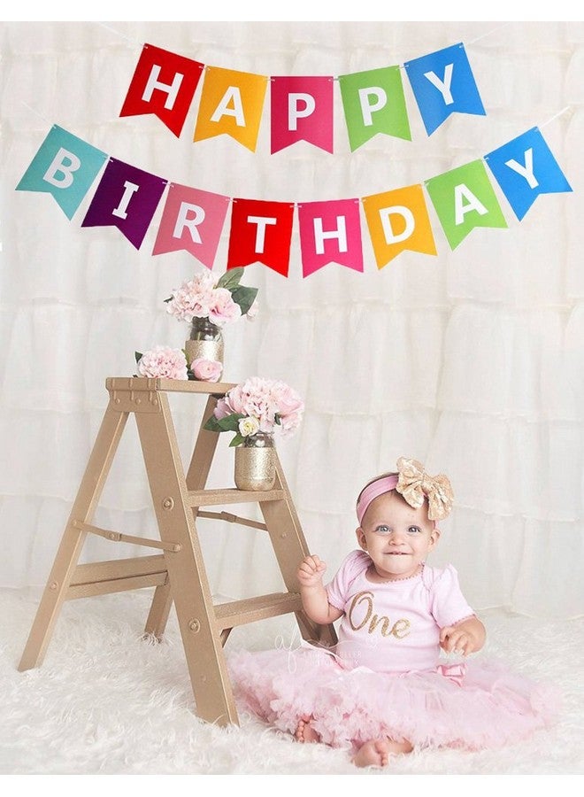 FECEDY Colorful Happy Birthday Banner Bunting - Image 3