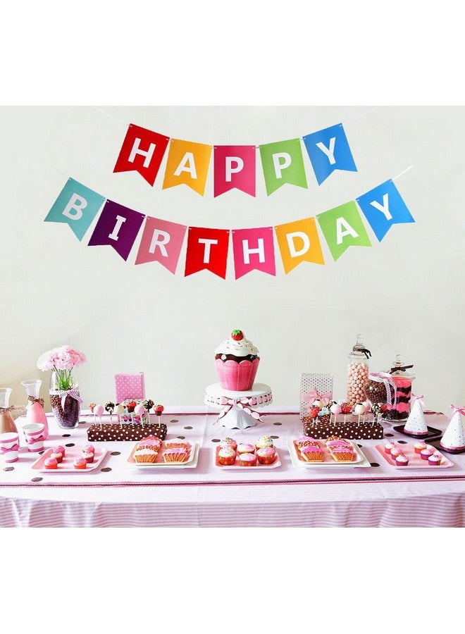 FECEDY Colorful Happy Birthday Banner Bunting - Image 2